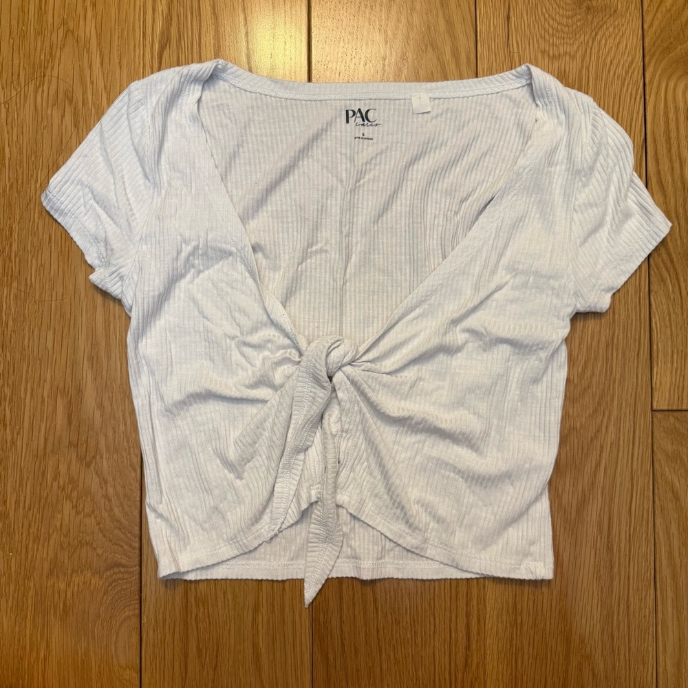 PacSun Light Blue Tie-Front Blouse